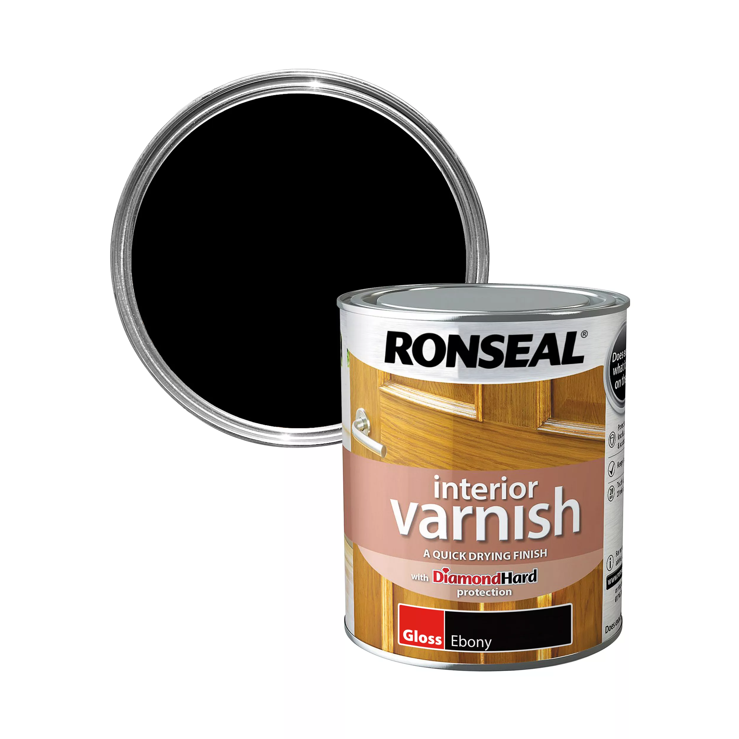 Ronseal Interior Ebony Gloss Varnish, 750ml 3 Ronseal Interior Ebony Gloss Varnish, 750ml