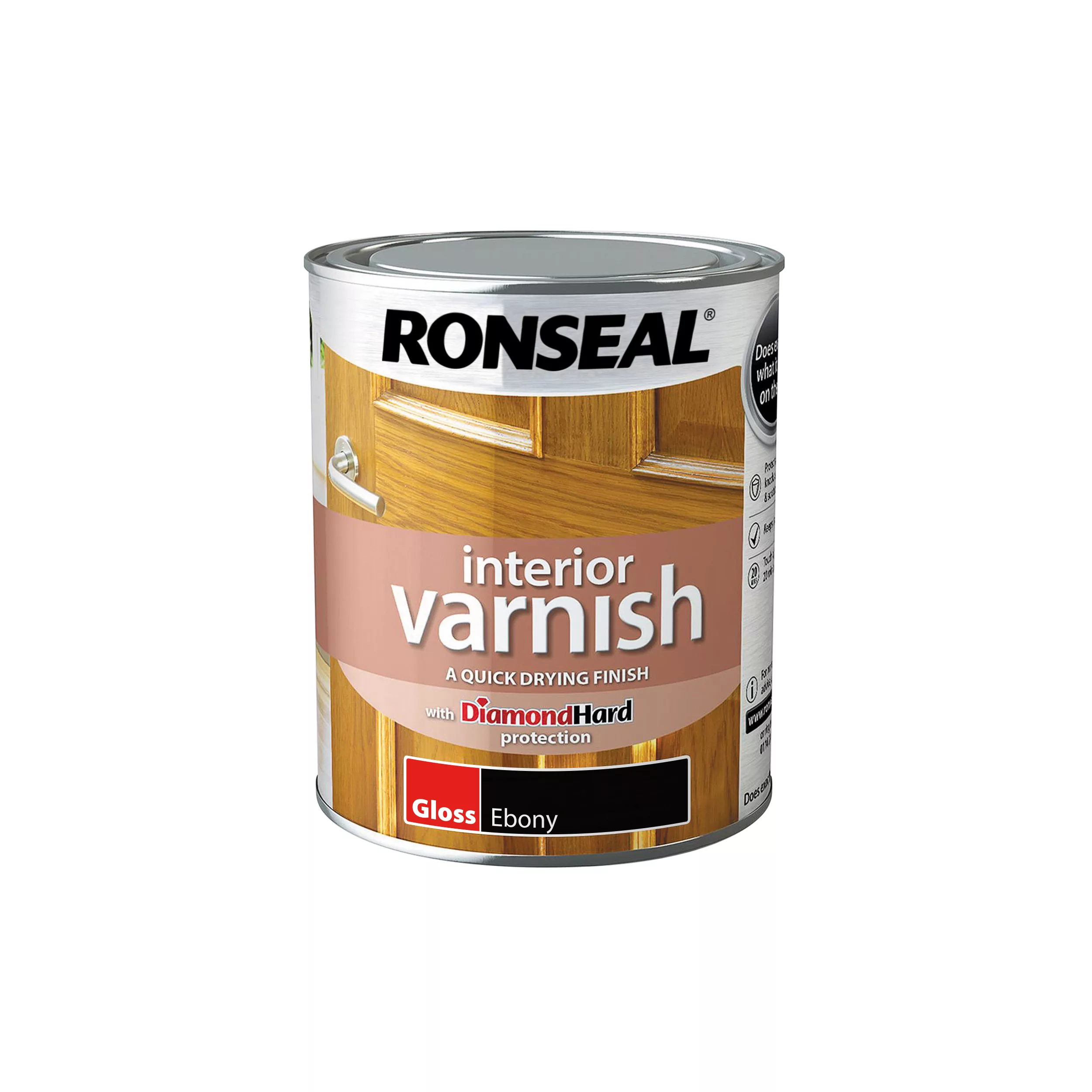 Ronseal Interior Ebony Gloss Varnish, 750ml 4 Ronseal Interior Ebony Gloss Varnish, 750ml - Image 2
