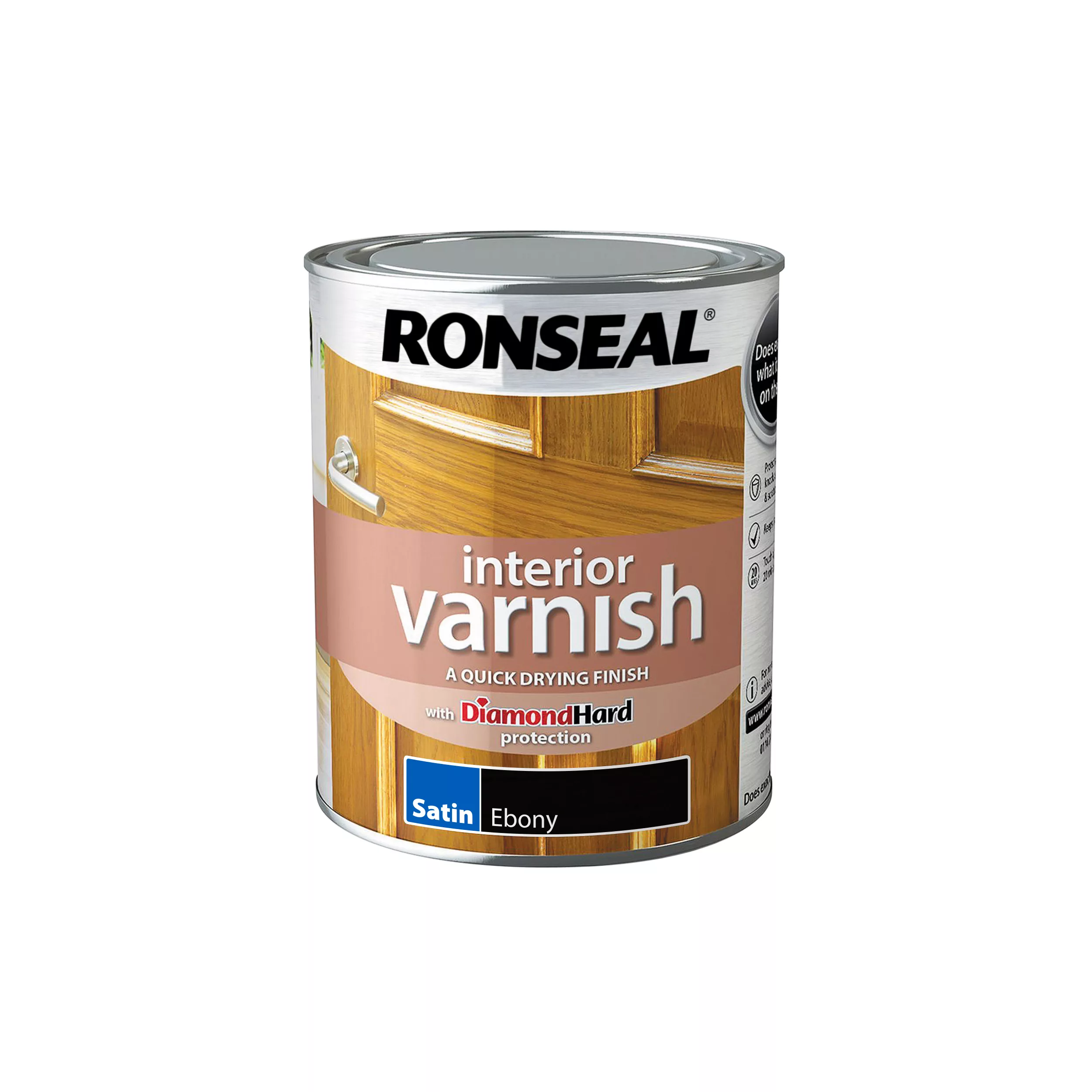 Ronseal Interior Ebony Satin Varnish, 750ml 4 Ronseal Interior Ebony Satin Varnish, 750ml - Image 2