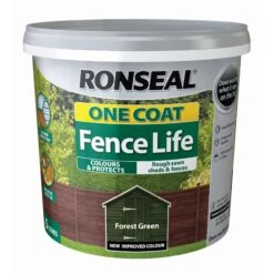 Ronseal One Coat Fence Life Forest Green Matt Fence & Shed Treatment, 5L