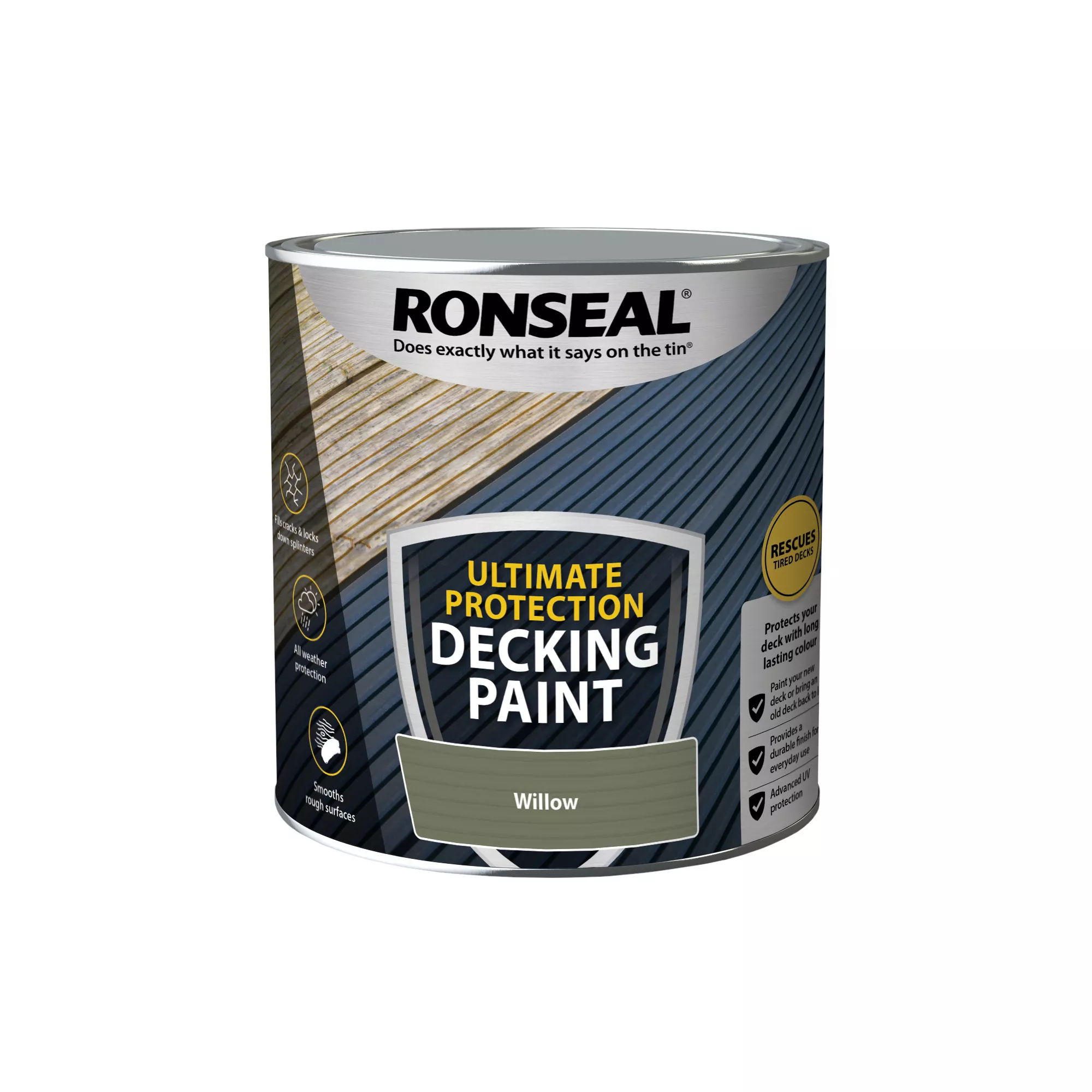 Ronseal Ultimate Protection Matt Willow Decking Paint, 2.5L 3 Ronseal Ultimate Protection Matt Willow Decking Paint, 2.5L