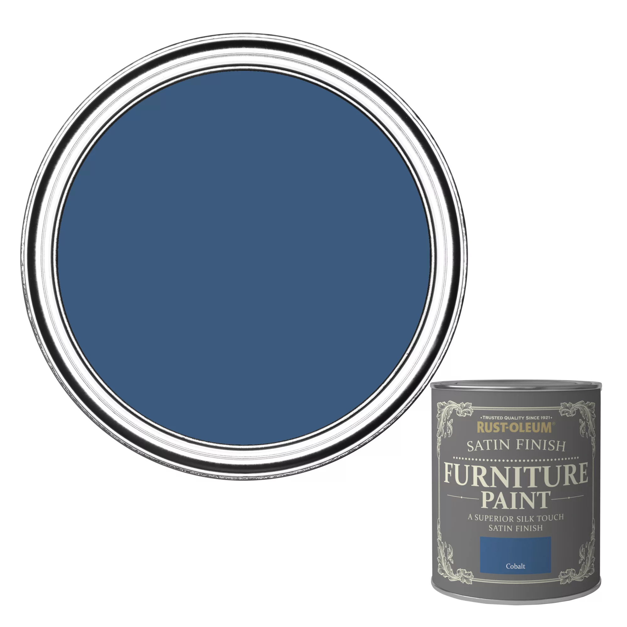 Rust-Oleum Cobalt Satinwood Furniture Paint, 750ml 3 Rust-Oleum Cobalt Satinwood Furniture Paint, 750ml