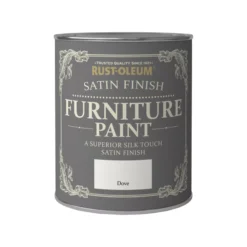 Rust-Oleum Dove Satinwood Furniture Paint, 750ml -Prime Paint Shop rust oleum dove satinwood furniture paint 750ml5013296037303 08c bq