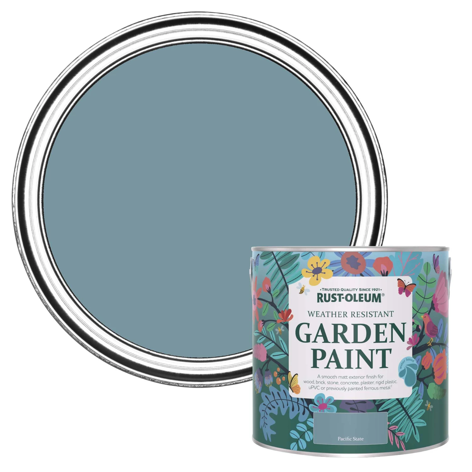 Rust-Oleum Garden Paint Pacific State Matt Multi-surface Garden Paint, 2.5L Tin 3 Rust-Oleum Garden Paint Pacific State Matt Multi-surface Garden Paint, 2.5L Tin
