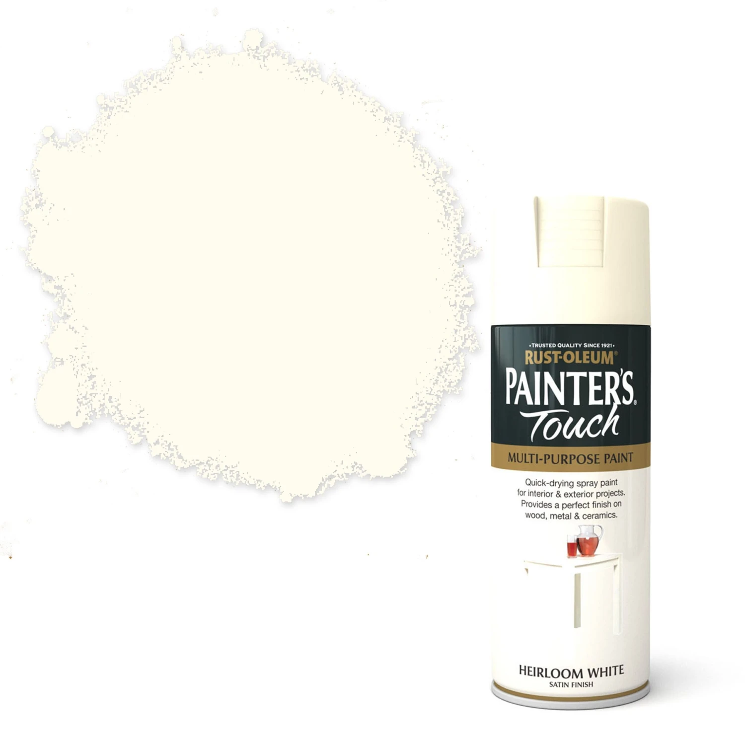 Rust-Oleum Painter's Touch Heirloom White Satinwood Multi-surface Decorative Spray Paint, 400ml 3 Rust-Oleum Painter's Touch Heirloom White Satinwood Multi-surface Decorative Spray Paint, 400ml