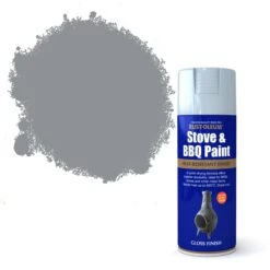 Rust-Oleum Stove & Bbq Matt Silver Effect Multi-surface Spray Paint, 400ml
