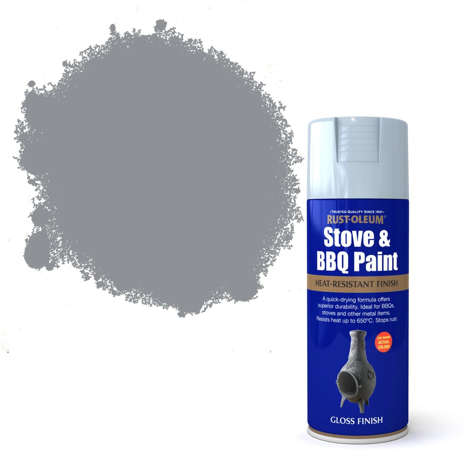 Rust-Oleum Stove & Bbq Matt Silver Effect Multi-surface Spray Paint, 400ml 3 Rust-Oleum Stove & Bbq Matt Silver Effect Multi-surface Spray Paint, 400ml