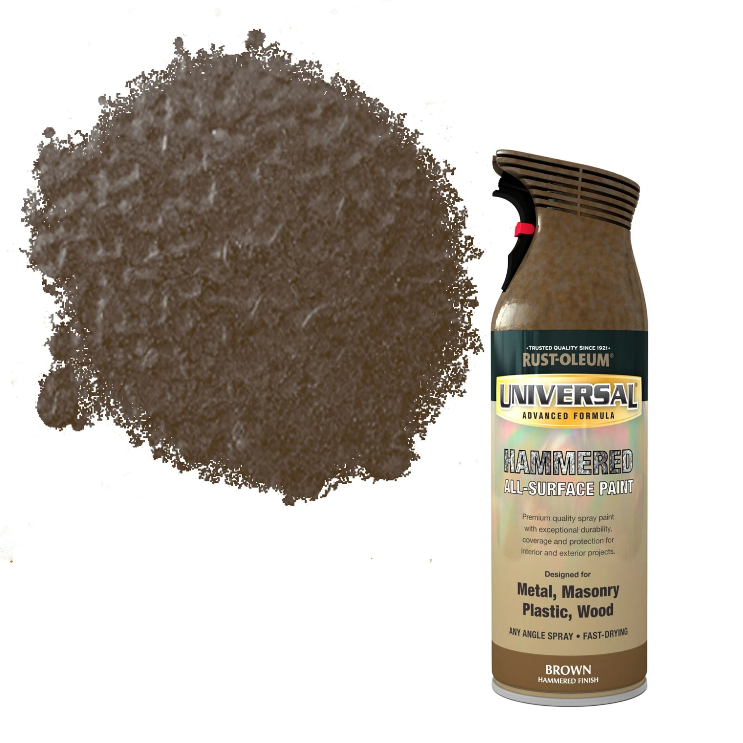 Rust-Oleum Universal Brown Hammered Effect Multi-surface Spray Paint, 400ml 3 Rust-Oleum Universal Brown Hammered Effect Multi-surface Spray Paint, 400ml