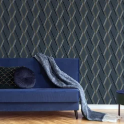 Superfresco Easy Prestige Navy Geometric Metallic Effect Smooth Wallpaper -Prime Paint Shop superfresco easy prestige navy geometric metallic effect smooth wallpaper5011583418194 02i BQ
