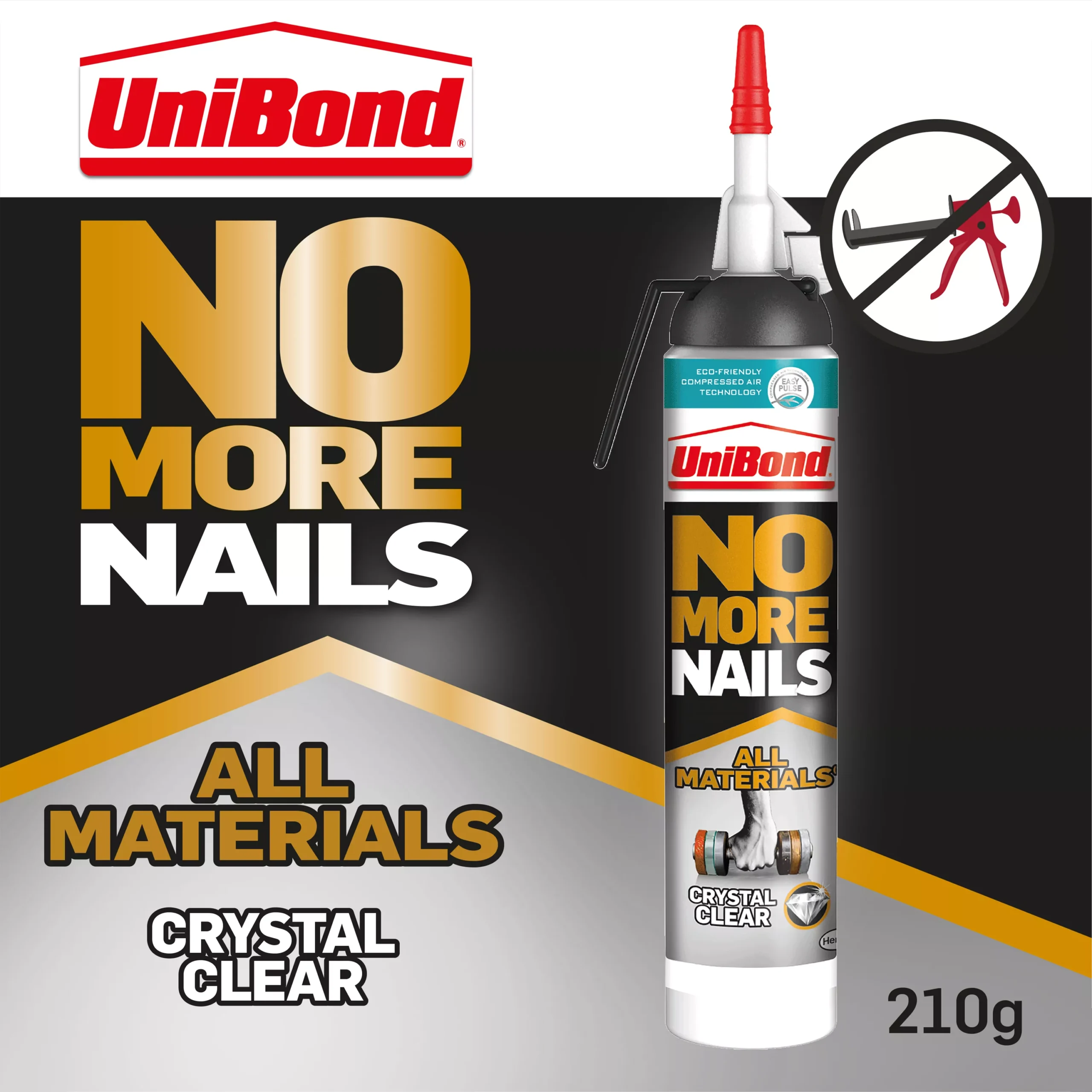 UniBond No More Nails Crystal Clear Grab Adhesive 210ml 4 UniBond No More Nails Crystal Clear Grab Adhesive 210ml - Image 2