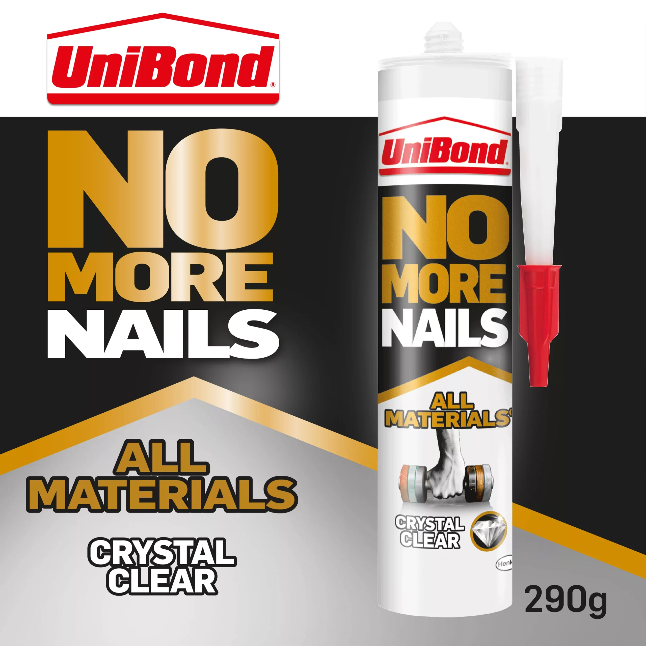 UniBond No More Nails Crystal Clear Multi-purpose Grab Adhesive 290ml 4 UniBond No More Nails Crystal Clear Multi-purpose Grab Adhesive 290ml - Image 2