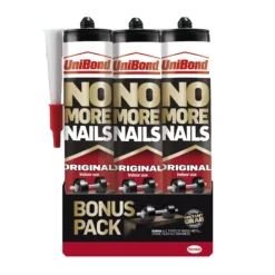 UniBond No More Nails Original White Grab Adhesive 280ml, Pack Of 3