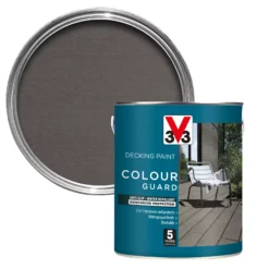 Prime Paint Shop 30 V33 Colour Guard Matt Dark Silver Decking Paint, 2.5L