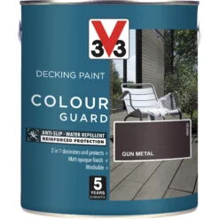 V33 Colour Guard Matt Gun Metal Decking Paint, 2.5L -Prime Paint Shop v33 colour guard matt gun metal decking paint 2 5l3153895163033 03c