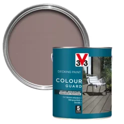 Prime Paint Shop 40 V33 Colour Guard Matt Light Silver Decking Paint, 2.5L
