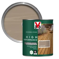 V33 High Performance Light Silver Satin Quick Dry Decking Stain, 2.5L