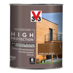V33 High Protection Dark Oak Mid Sheen Wood Stain, 750ml -Prime Paint Shop v33 high protection dark oak mid sheen wood stain 750ml3153895144384 08c bq