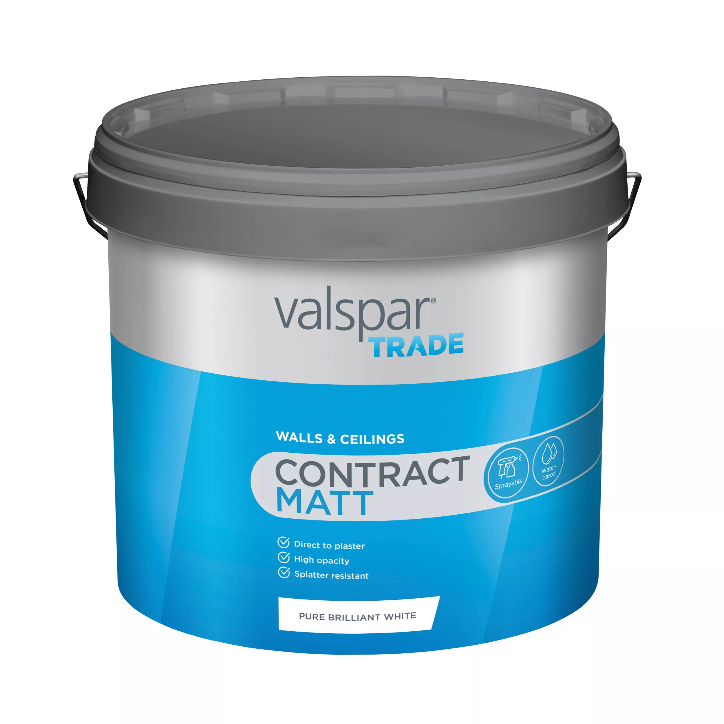 Valspar Trade Contract White Matt Emulsion Paint, 12L 4 Valspar Trade Contract White Matt Emulsion Paint, 12L - Image 2