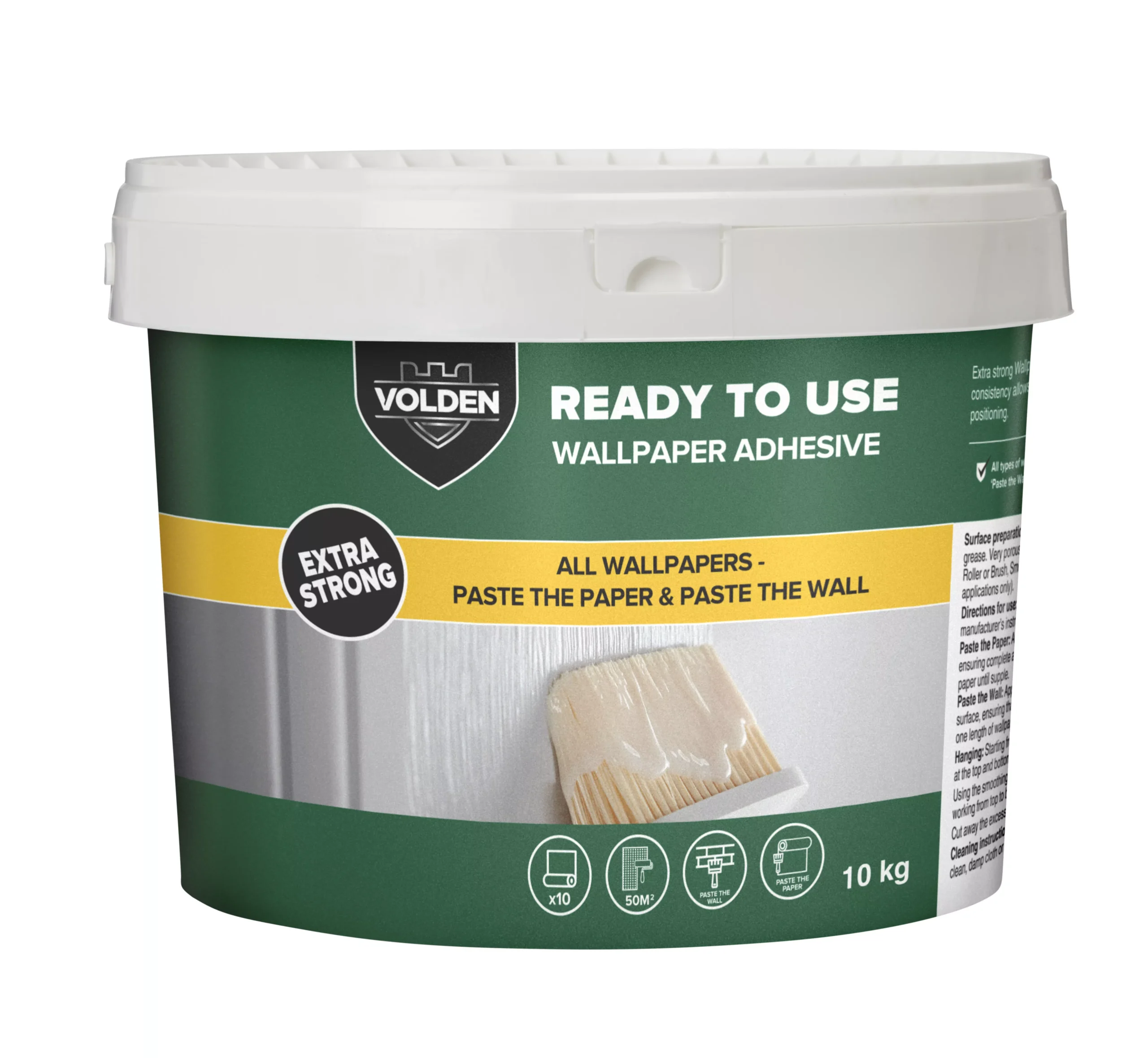 Volden Ready Mixed Wallpaper Adhesive 10kg - 10 Rolls 3 Volden Ready Mixed Wallpaper Adhesive 10kg - 10 Rolls